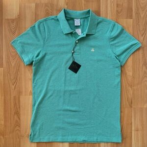 Brooks Brothers 1818 Men’s Performance Polo Teal Blue New With Tags Size Medium